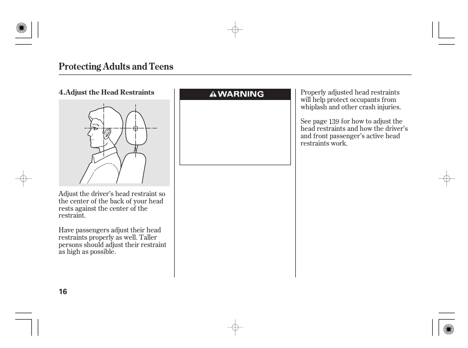 Protecting adults and teens | HONDA 2011 Insight User Manual | Page 22 / 466