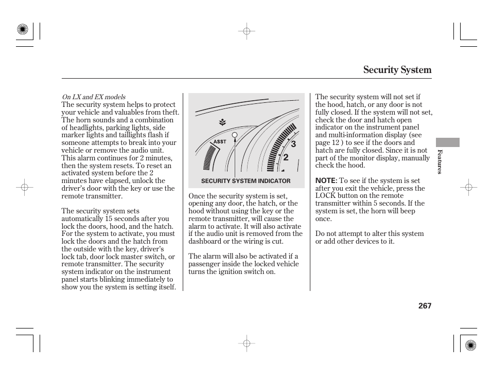 Security system | HONDA 2011 Insight User Manual | Page 273 / 466