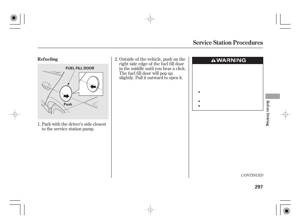 Service station procedures | HONDA 2011 Insight User Manual | Page 303 / 466