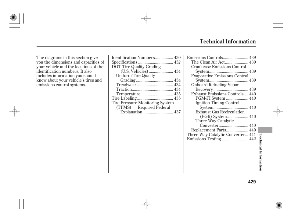 Technical information | HONDA 2011 Insight User Manual | Page 435 / 466