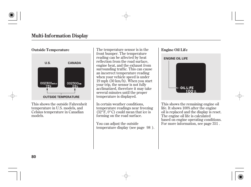 Multi-information display | HONDA 2011 Insight User Manual | Page 86 / 466