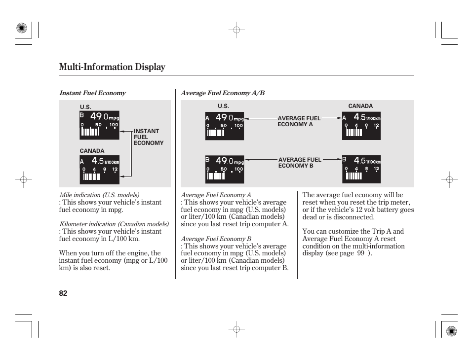 Multi-information display | HONDA 2011 Insight User Manual | Page 88 / 466
