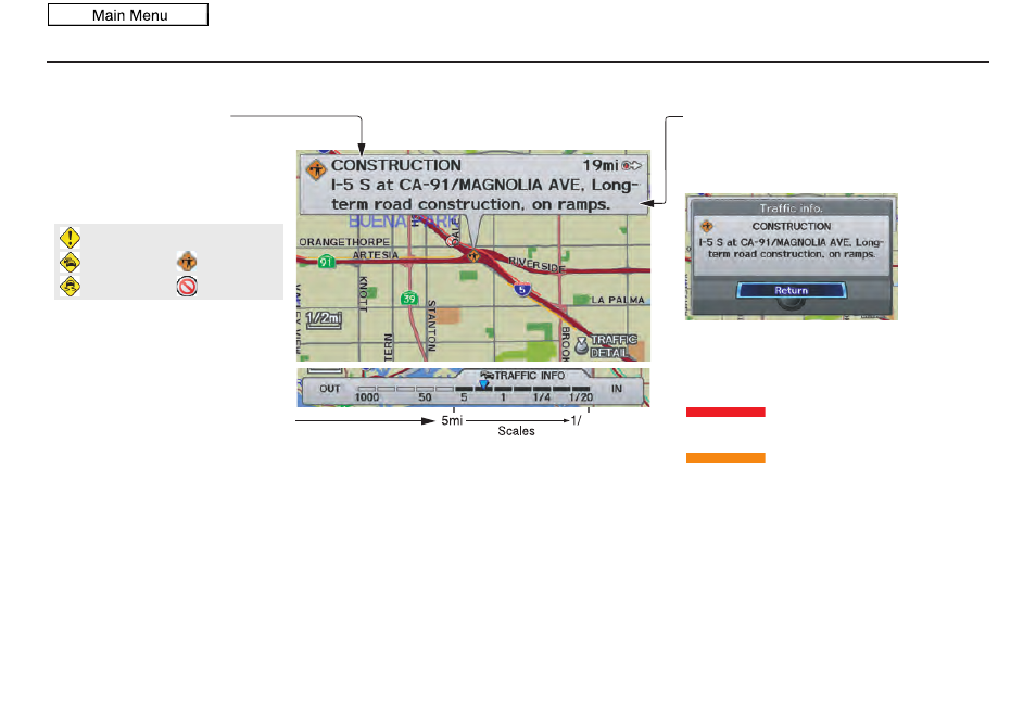 Getting started, 2011 odyssey, Traffic display legend | HONDA 2011 Odyssey Navigation User Manual | Page 22 / 178