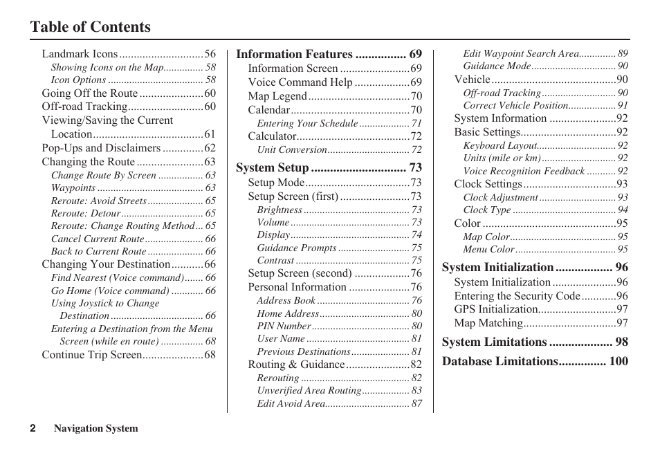 HONDA 2011 Fit Navigation User Manual | Page 3 / 152