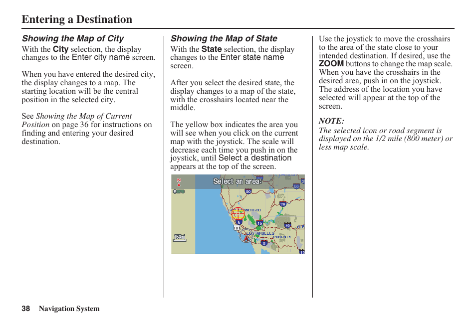 Entering a destination | HONDA 2011 Fit Navigation User Manual | Page 39 / 152