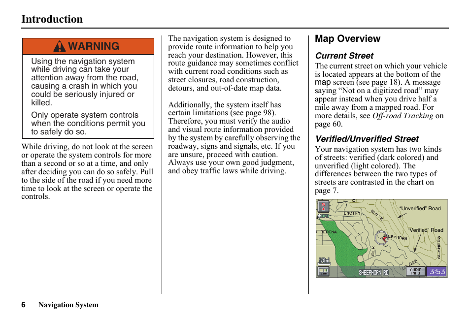 Introduction, Warning | HONDA 2011 Fit Navigation User Manual | Page 7 / 152