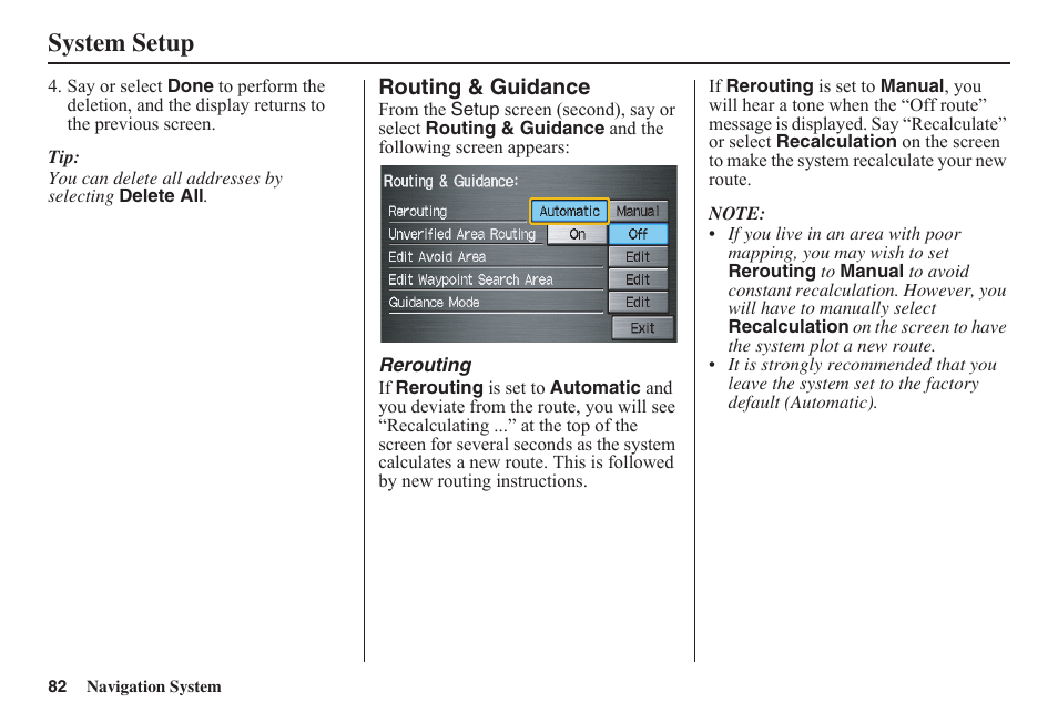 System setup | HONDA 2011 Fit Navigation User Manual | Page 83 / 152