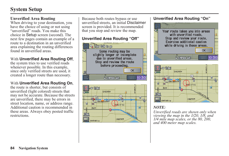 System setup | HONDA 2011 Fit Navigation User Manual | Page 85 / 152