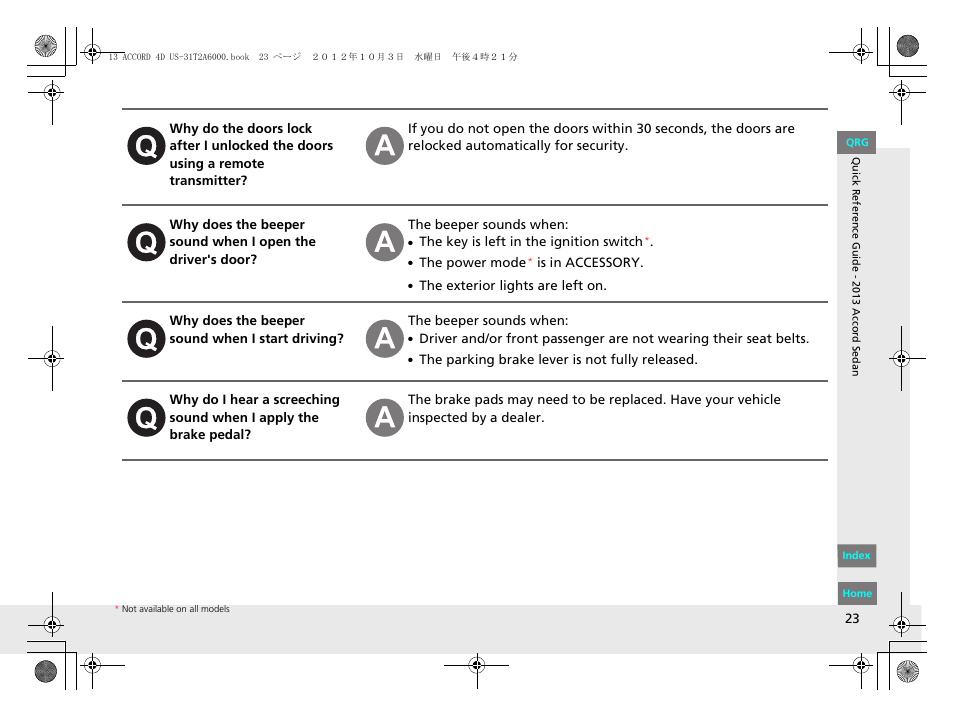 HONDA 2013 Accord Sedan User Manual | Page 24 / 595