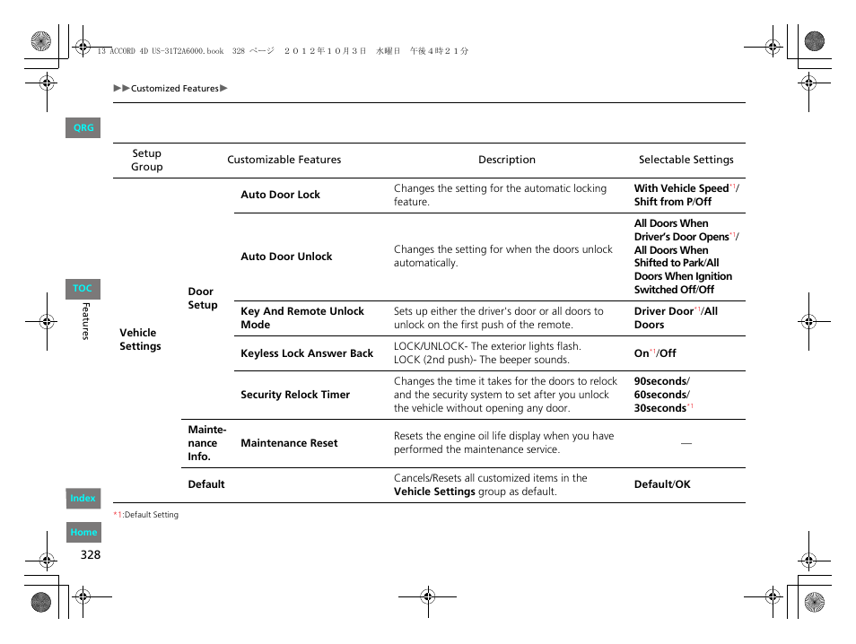 HONDA 2013 Accord Sedan User Manual | Page 329 / 595