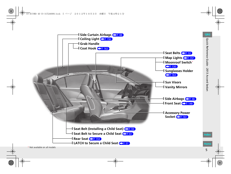 HONDA 2013 Accord Sedan User Manual | Page 6 / 595