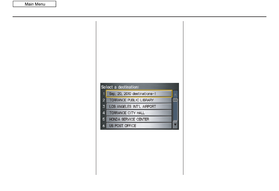 Entering a destination, 2011 ridgeline | HONDA 2011 Ridgeline Navigation User Manual | Page 42 / 151
