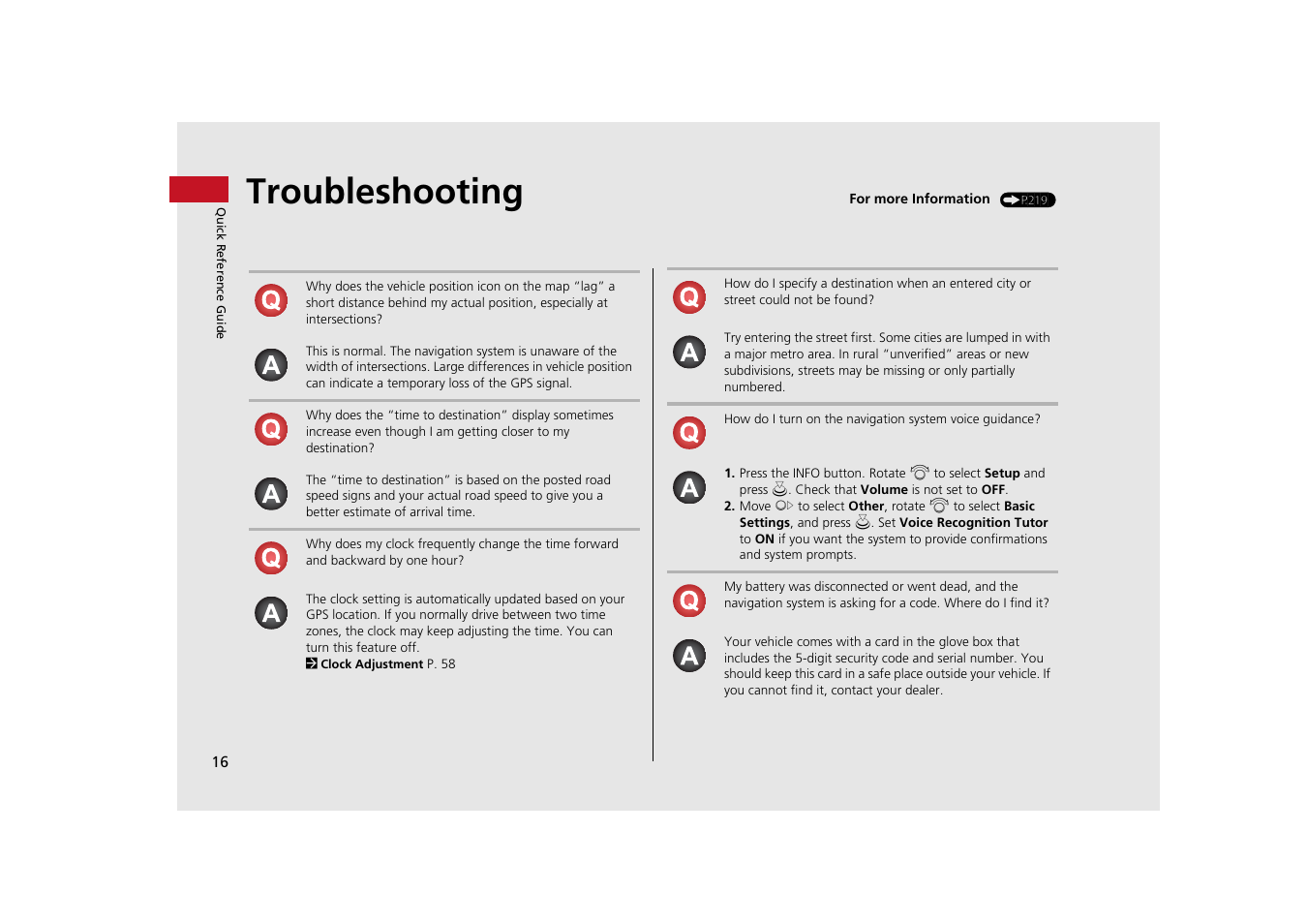 Troubleshooting | HONDA 2013 Odyssey Navigation User Manual | Page 18 / 267