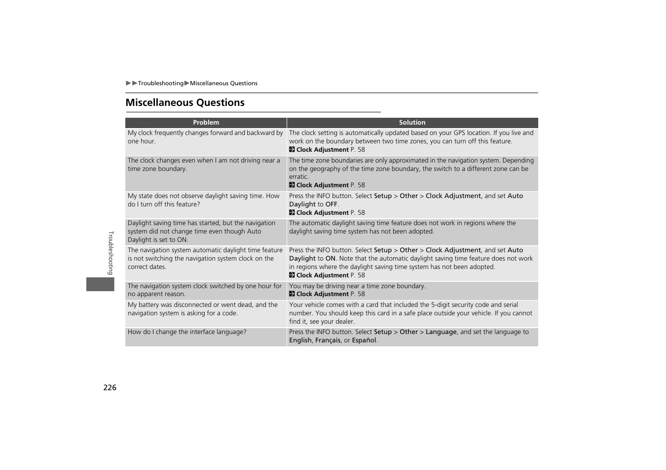 Miscellaneous questions | HONDA 2013 Odyssey Navigation User Manual | Page 228 / 267