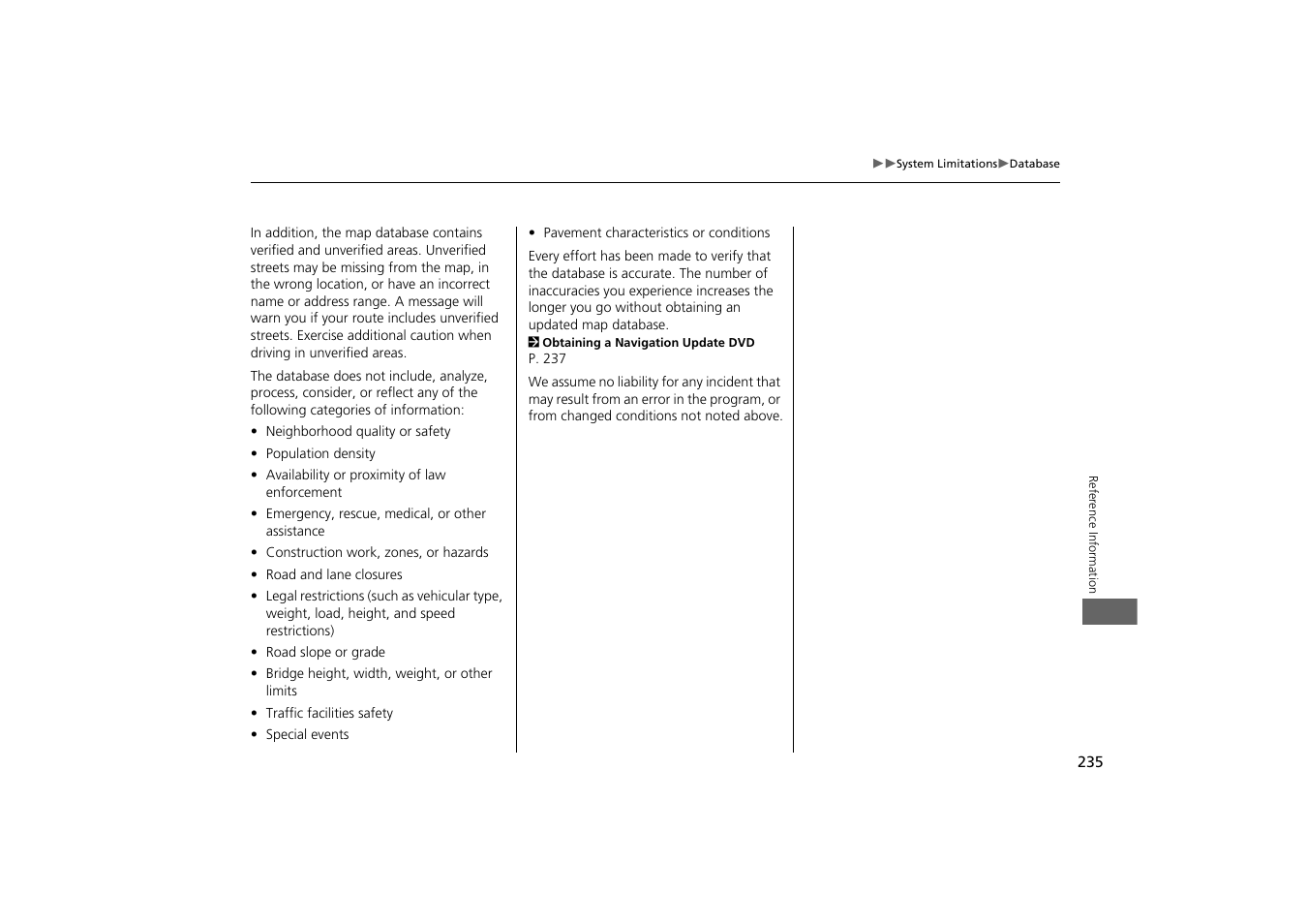 HONDA 2013 Odyssey Navigation User Manual | Page 237 / 267