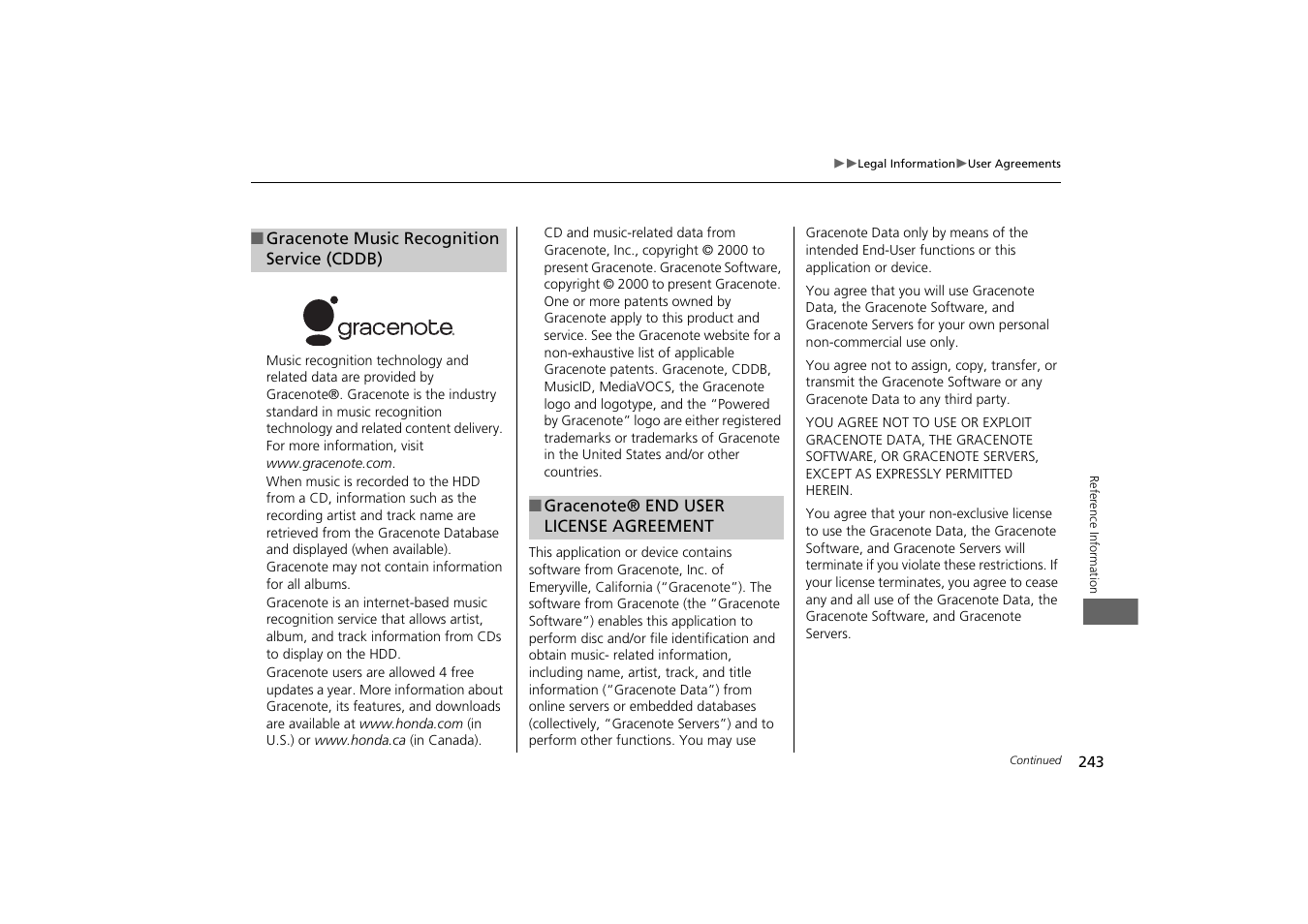 HONDA 2013 Odyssey Navigation User Manual | Page 245 / 267
