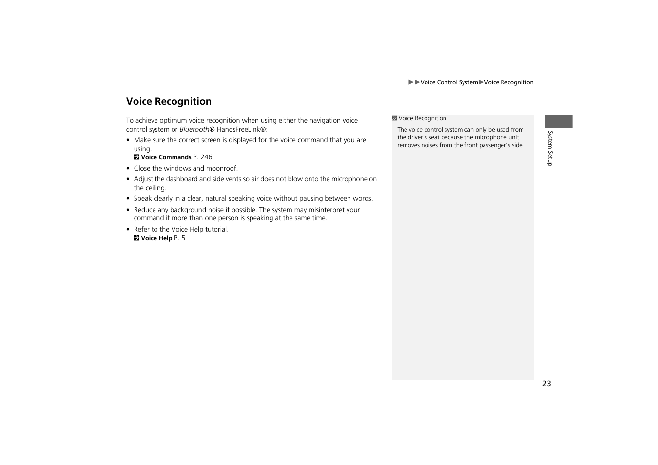 Voice recognition | HONDA 2013 Odyssey Navigation User Manual | Page 25 / 267