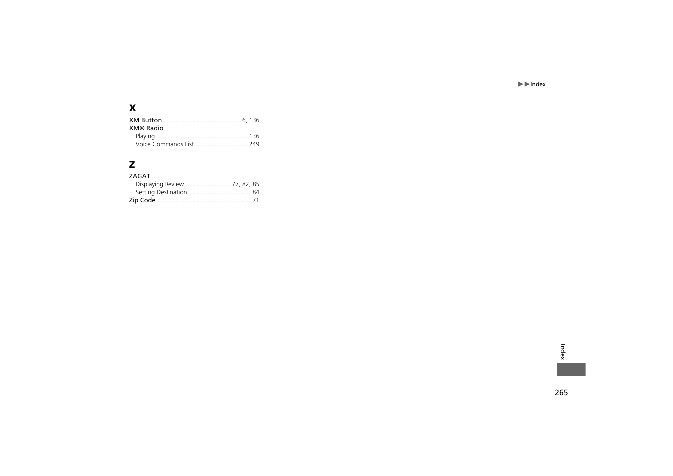 HONDA 2013 Odyssey Navigation User Manual | Page 267 / 267