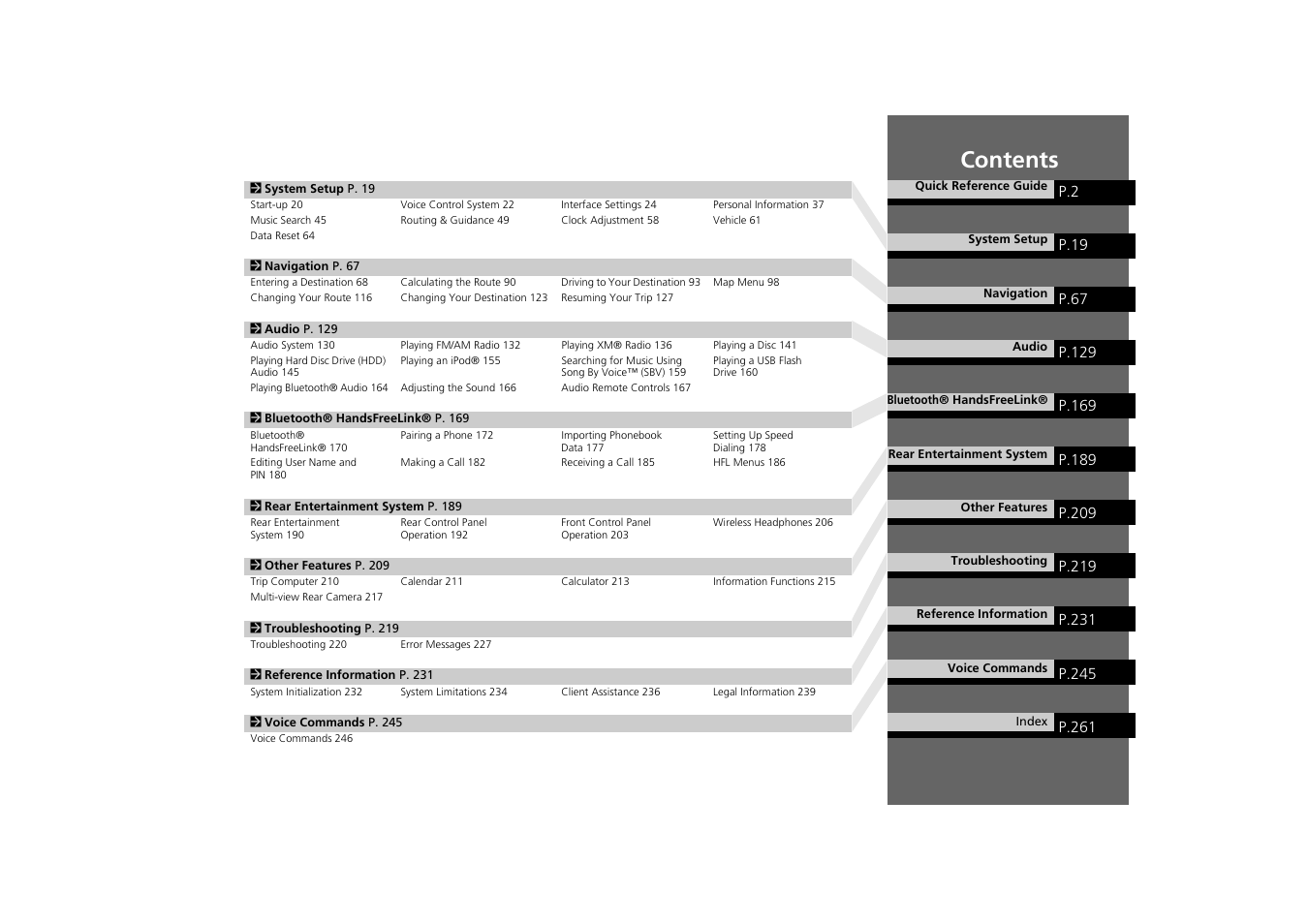 HONDA 2013 Odyssey Navigation User Manual | Page 3 / 267