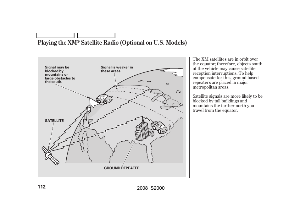 HONDA 2008 S2000 User Manual | Page 115 / 268