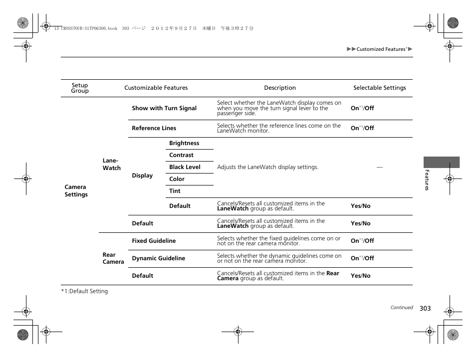 HONDA 2013 Accord Crosstour User Manual | Page 305 / 571