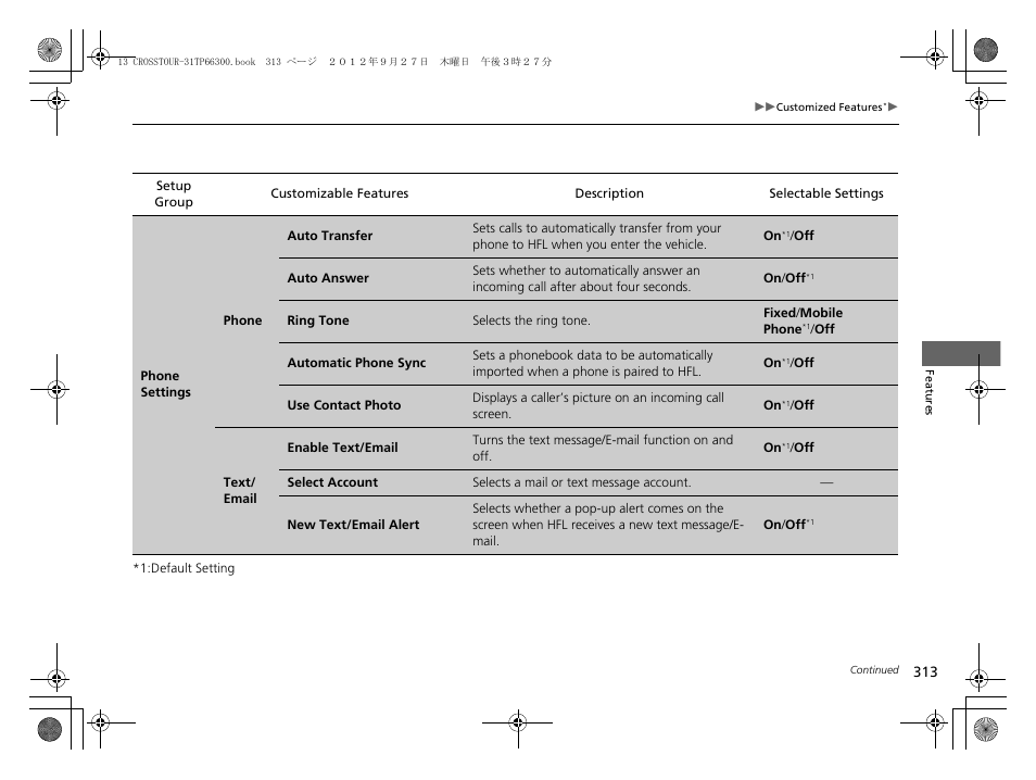 HONDA 2013 Accord Crosstour User Manual | Page 315 / 571