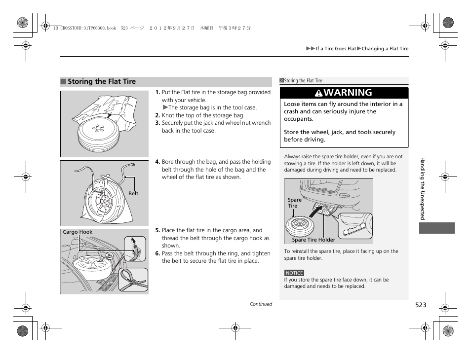 Warning | HONDA 2013 Accord Crosstour User Manual | Page 525 / 571