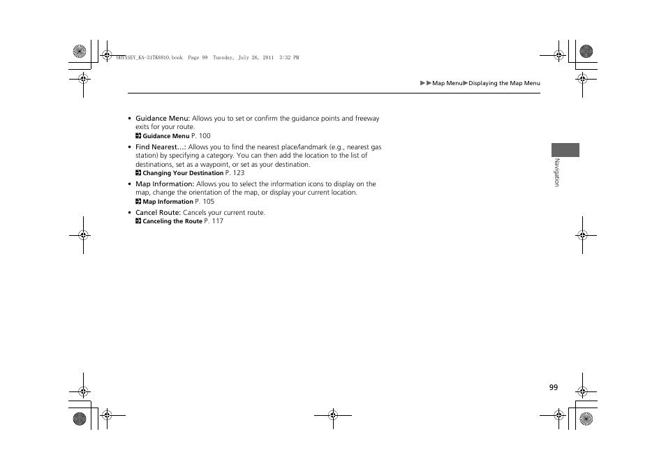 HONDA 2012 Odyssey Navigation User Manual | Page 101 / 267