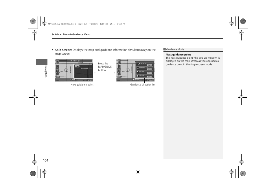 HONDA 2012 Odyssey Navigation User Manual | Page 106 / 267