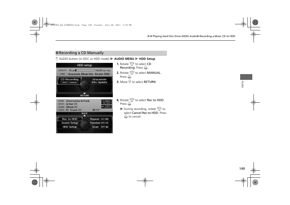 HONDA 2012 Odyssey Navigation User Manual | Page 151 / 267