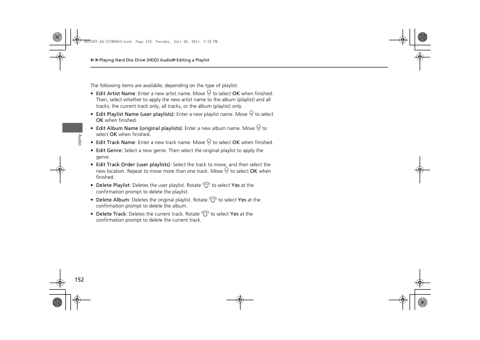 HONDA 2012 Odyssey Navigation User Manual | Page 154 / 267