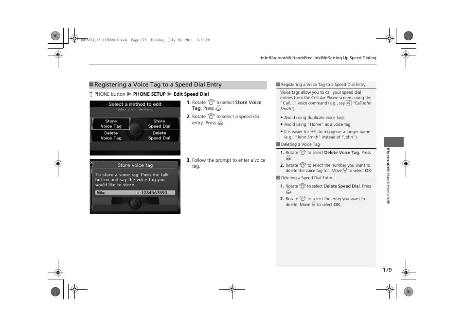 HONDA 2012 Odyssey Navigation User Manual | Page 181 / 267