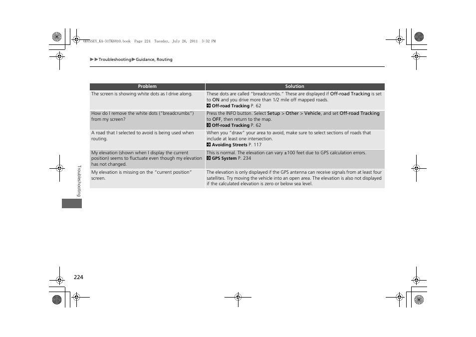 HONDA 2012 Odyssey Navigation User Manual | Page 226 / 267