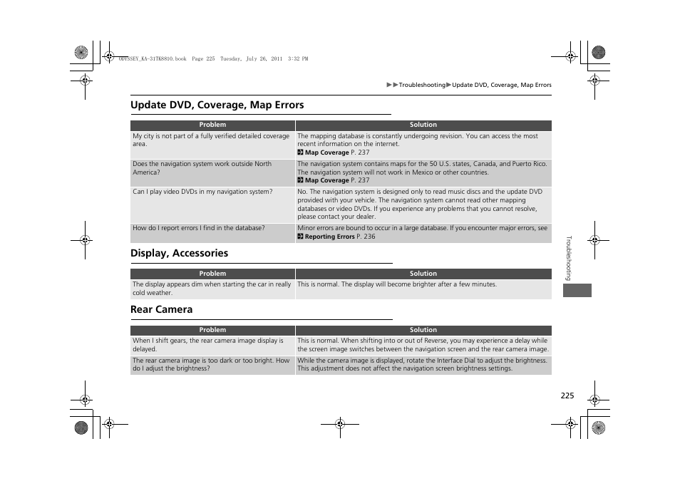 HONDA 2012 Odyssey Navigation User Manual | Page 227 / 267