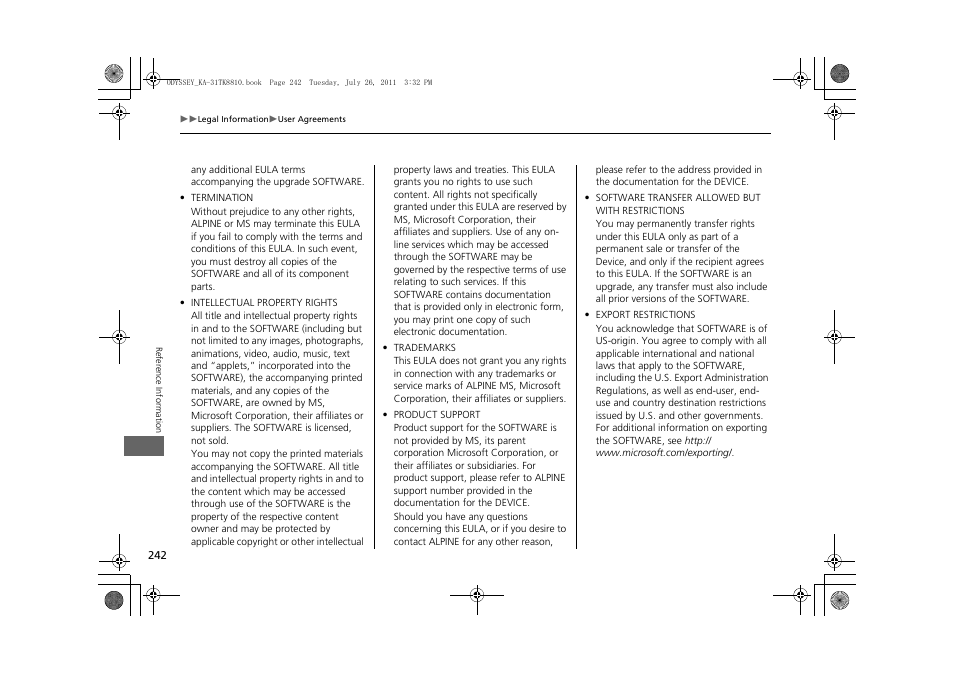 HONDA 2012 Odyssey Navigation User Manual | Page 244 / 267