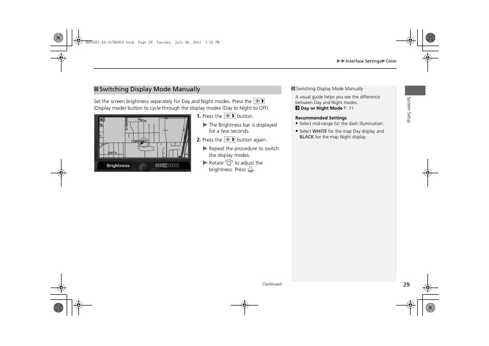 P29) | HONDA 2012 Odyssey Navigation User Manual | Page 31 / 267