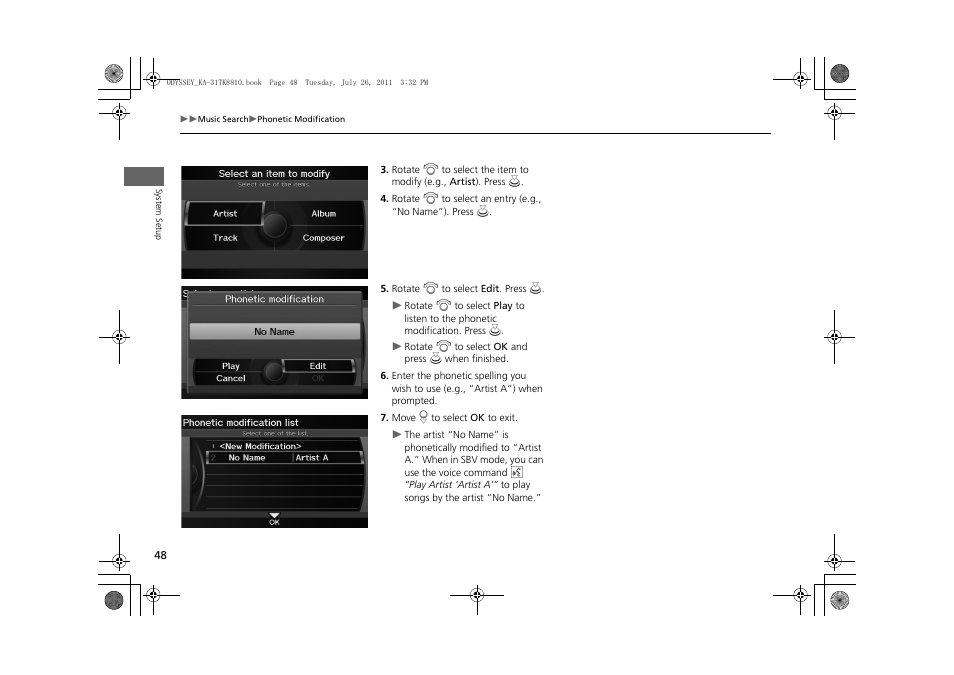 HONDA 2012 Odyssey Navigation User Manual | Page 50 / 267