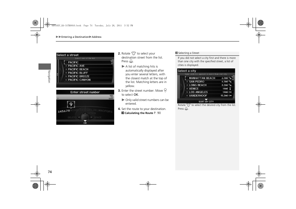 HONDA 2012 Odyssey Navigation User Manual | Page 76 / 267