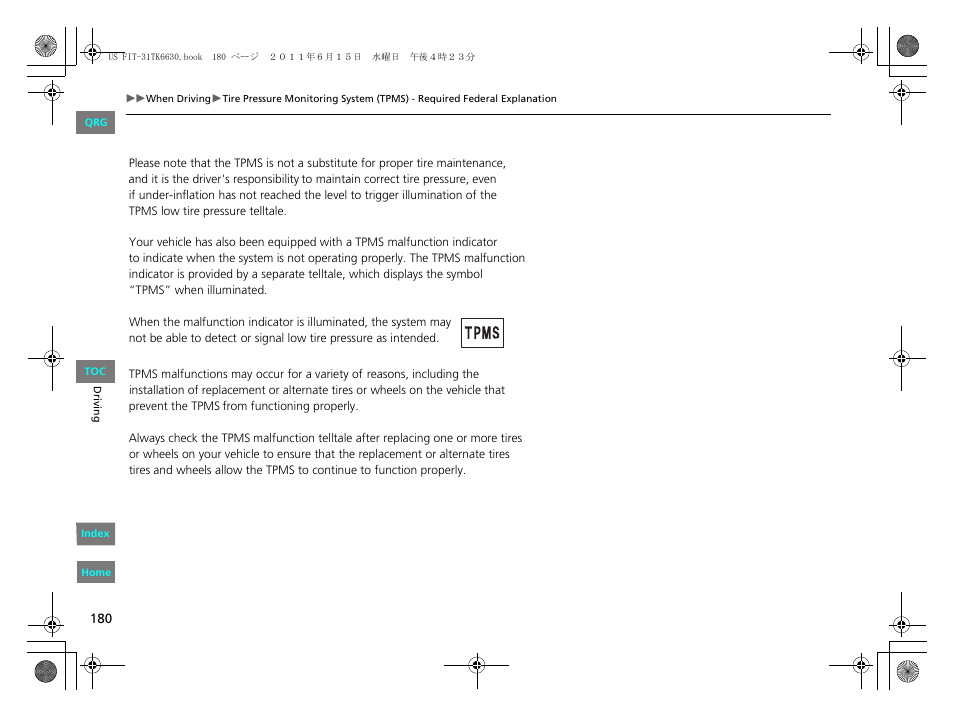 HONDA 2012 Fit User Manual | Page 181 / 286