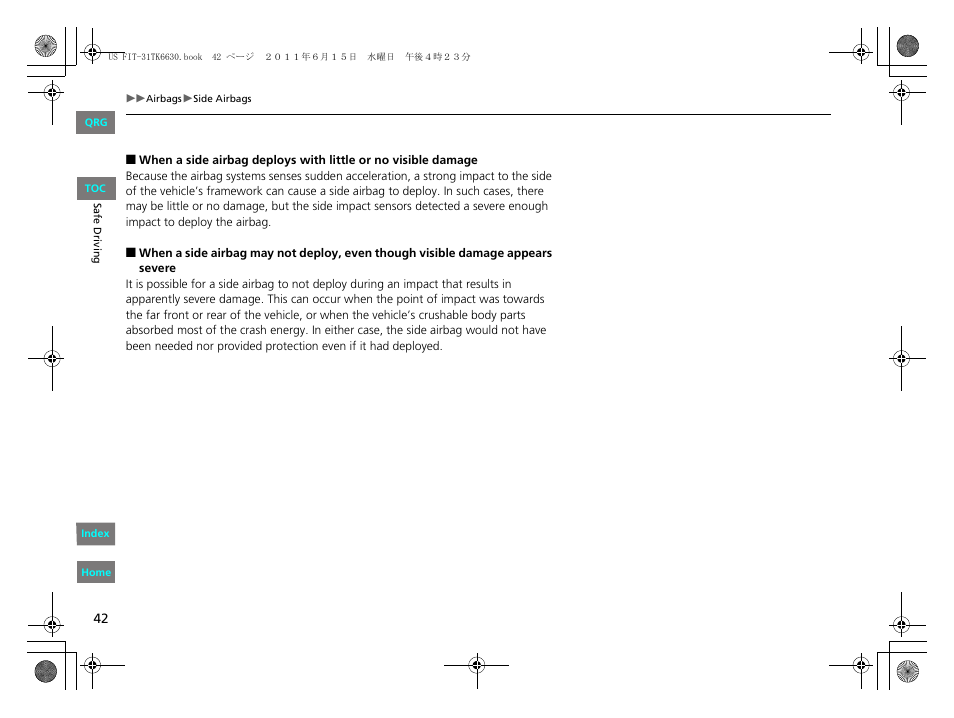 HONDA 2012 Fit User Manual | Page 43 / 286