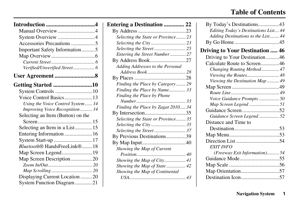HONDA 2011 Accord Navigation User Manual | Page 2 / 157