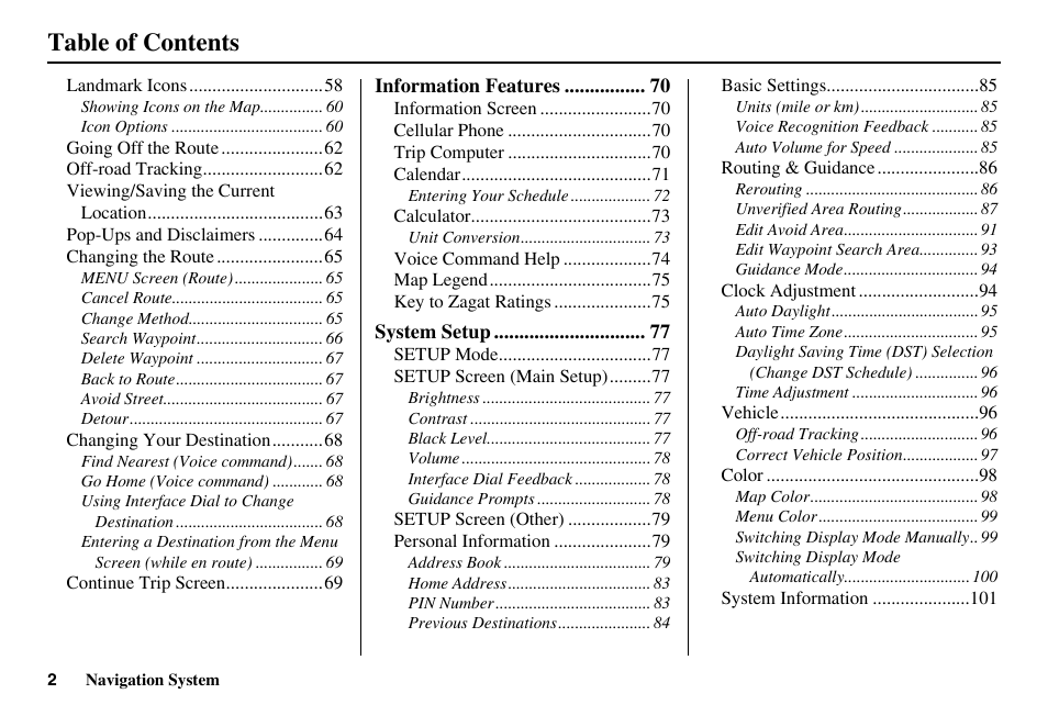 HONDA 2011 Accord Navigation User Manual | Page 3 / 157
