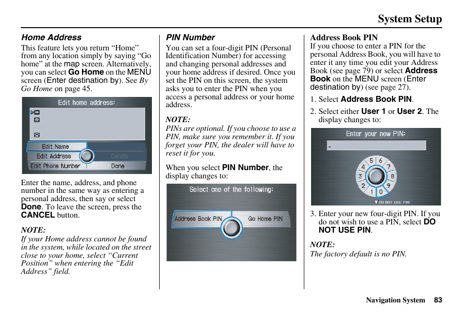 System setup | HONDA 2011 Accord Navigation User Manual | Page 84 / 157