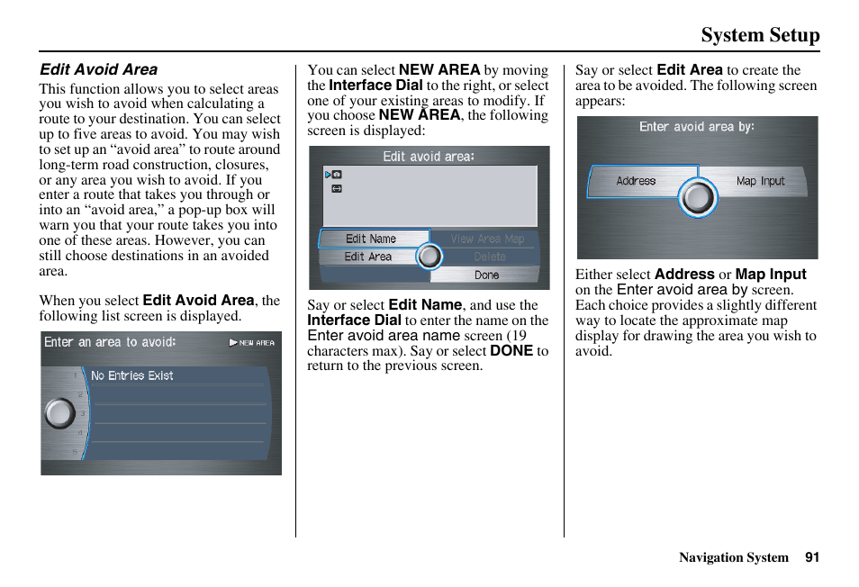 System setup | HONDA 2011 Accord Navigation User Manual | Page 92 / 157