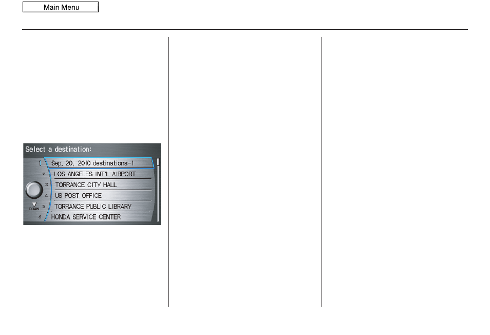 Entering a destination, 2010 accord | HONDA 2010 Accord Navigation User Manual | Page 45 / 155