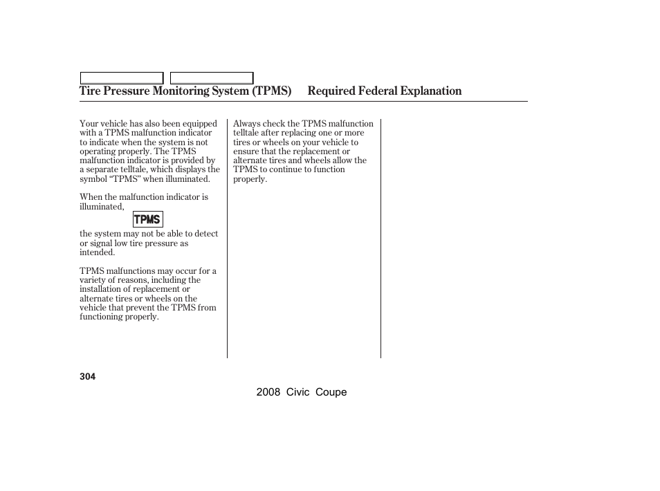 HONDA 2008 Civic Coupe User Manual | Page 307 / 332