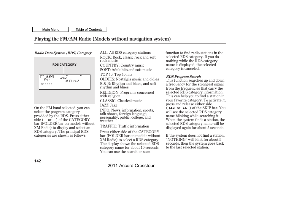 HONDA 2011 Accord Crosstour User Manual | Page 145 / 434