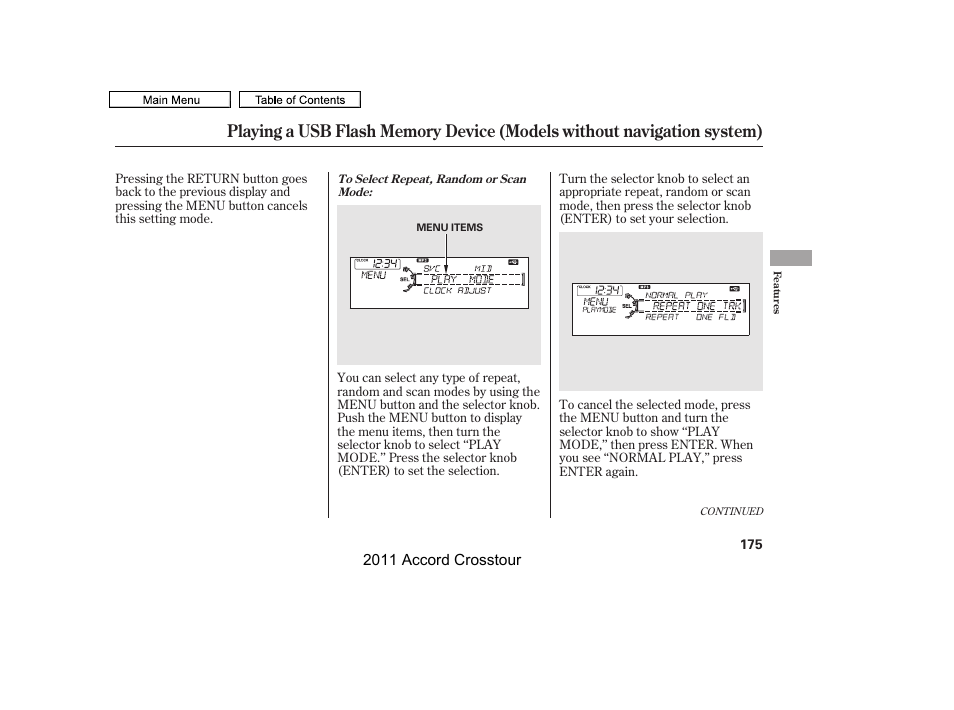 HONDA 2011 Accord Crosstour User Manual | Page 178 / 434