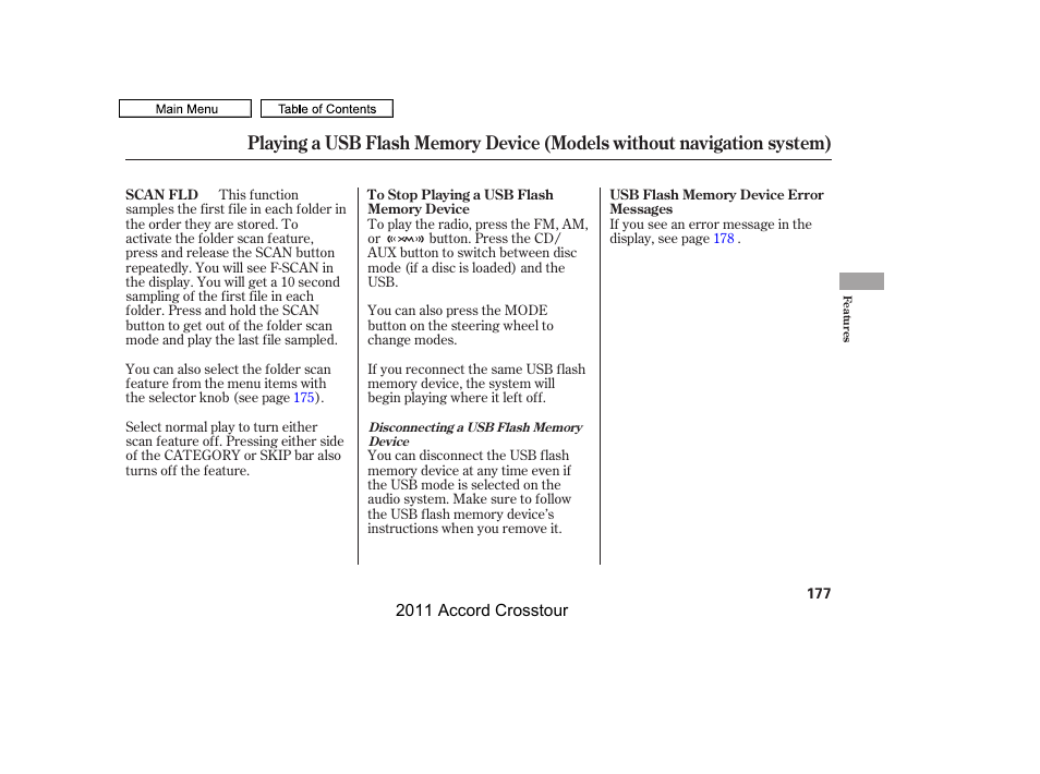 HONDA 2011 Accord Crosstour User Manual | Page 180 / 434