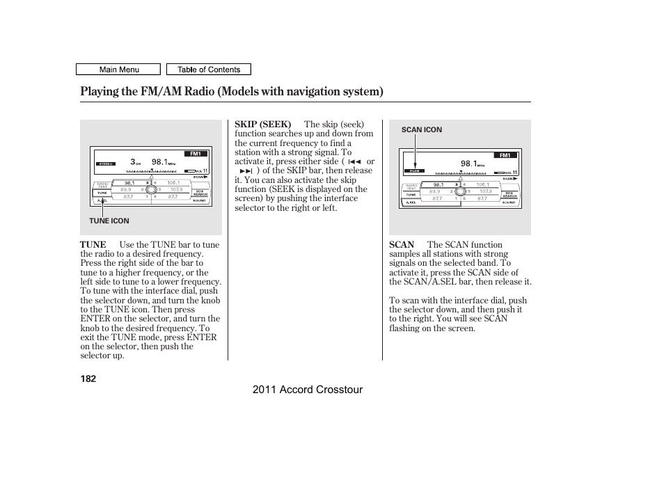 HONDA 2011 Accord Crosstour User Manual | Page 185 / 434